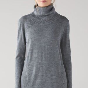 lululemon Sweat & Savasana Merino Wool Sweater - size 8 - Heathered Medium Grey